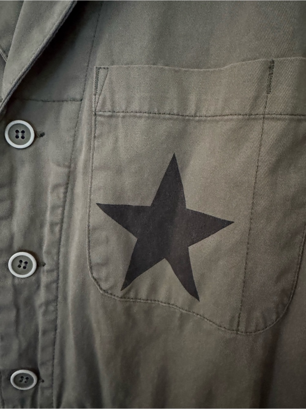 Pistola Grover Jumpsuit Royal Honor Olive Green with Black Stars Size Small - Picture 12 of 13